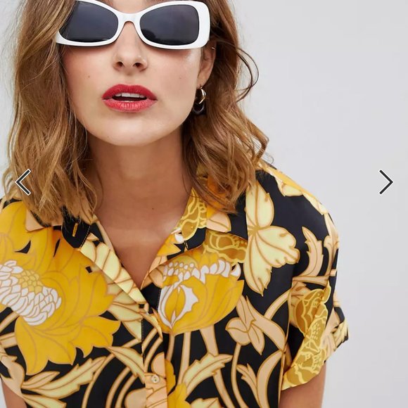 Striking tie-front patterned blouse - Picture 3 of 12